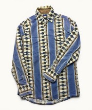 Vintage Men  s Wrangler Pearl Snap Western Shirt Ranch Aztec Navajo 90s Sz L