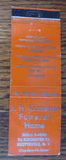 J.H. CAMERON FUNERAL HOME MATCHBOOK COVER: SCOTTSVILLE, NEW YORK MATCHCOVER -M10
