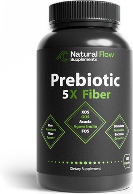 Prebiotic Fiber Supplement 5-in-1 120 Caps XOS GOS FOS Acacia Agave Gut Support