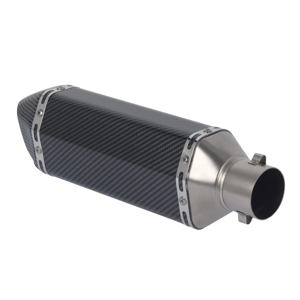 51mm Muffler Silencer Tail Pipe DB Killer Universal Exhaust Tip Carbon Fiber Foto 2 de 4