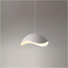 Lampadario a Sospensione Moderno E27 in Metallo Bianco, Design Curvo Elegante pe