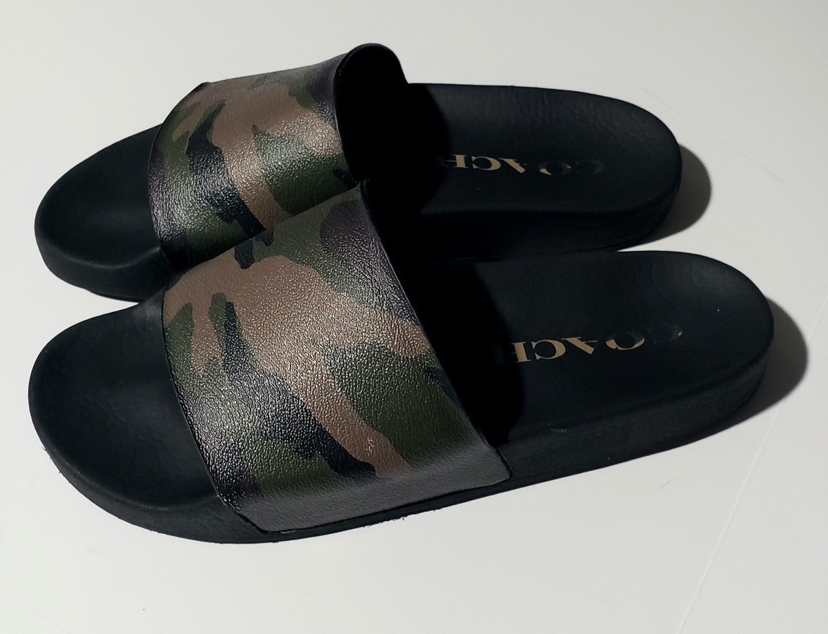 Coach Slides Pool Slide Sandals Camo Print Men's Size 9, Gently worn