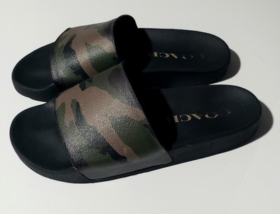 Coach Slides Pool Slide Sandals Camo Print Men's Size 9, Gently worn