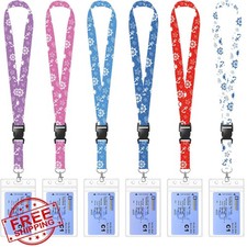 6 Pack Lanyards with Waterproof ID Badge Holders, Cruise Cards
