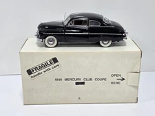 1949 Mercury Club Coupe Black Danbury Mint 1:24 Diecast Car In Box With COA