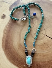 Sundance Jewelry NECKLACE TURQUOISE Leather Sterling Silver Pendant