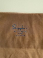 Vintage Sapphire Seamed Mesh Stockings 34 Inches Long