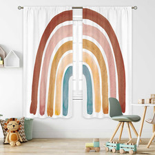 Cinbloo Kids Boho Rainbow Curtains For Baby Girls Boys Bedroom Decor 42Wx63H