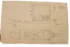 1959 "Taikoo' Steam Tug Blueprint Set RK McCandless Twin Screw Ship Plans 2 of 2