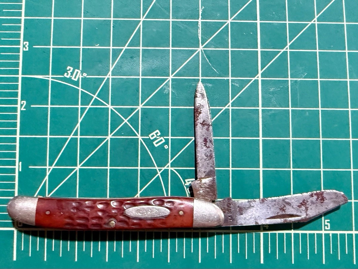 Vintage Case XX 62087 Jack Knife USA 2 Blade Pocket Knife Jigged