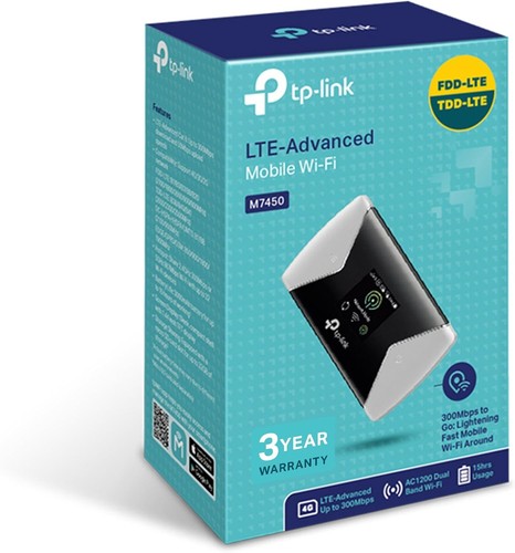 TP-Link M7450 4G+ MiFi, Portable Travel Wi-Fi, SD Card Slot, Unlocked LTE-Advanc - 第 2/7 張圖片