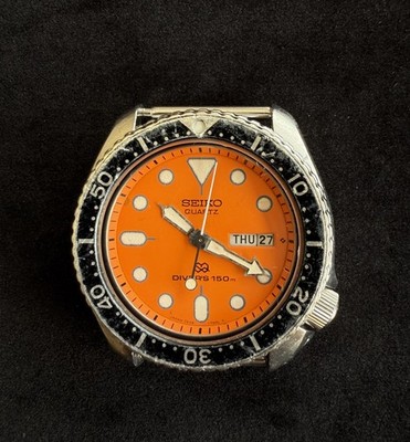 7548-700A Seiko Japan Quartz Divers 150M Orange Dial Serviced New