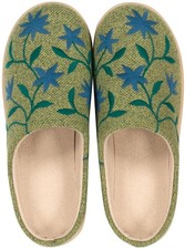 Sybilla Floral Slippers Green L Size Indoor Room Shoes Japan Sabot Styl