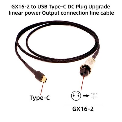 GX16-2 to USB Type-C DC Plug Upgrade linear power Output connection line cable 