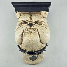 Vintage The Stone Bunny Bulldog Wall Shelf corbell Signed Telle M. Stein 2003