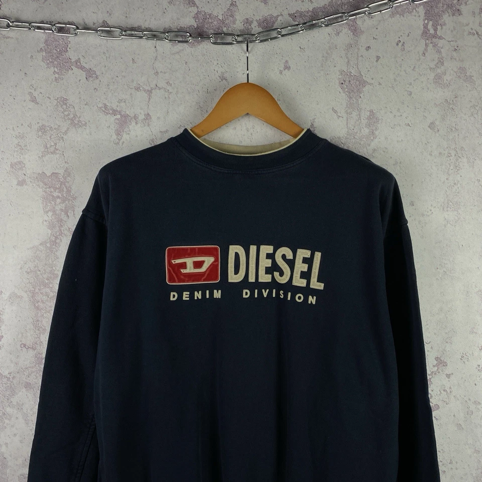 Suéter Diesel De Colección Para Hombre Lujo Y2K Raro 90 Manga Larga Logo Grande Talla L Foto 2 de 4