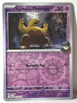 Team Rocket's Drowzee Reverse Holo 079/182 Destined Rivals NM Pokemon Fast Ship