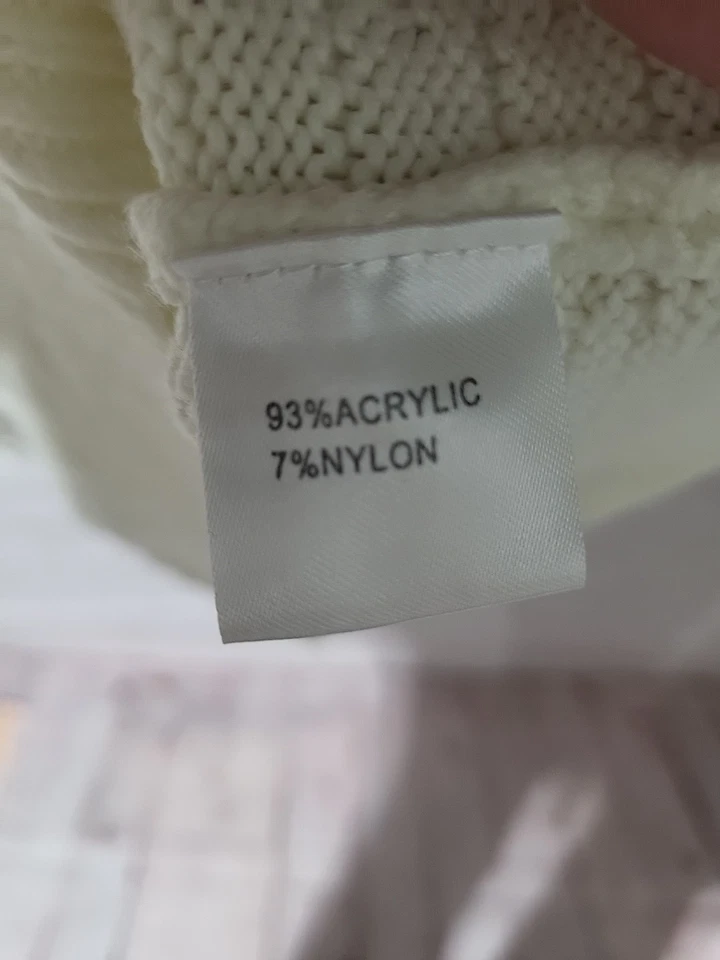 Suéter PATTY BOUTIK pequeno marfim malha cabo manga longa corte lisonjeiro - Imagem 3 de 4