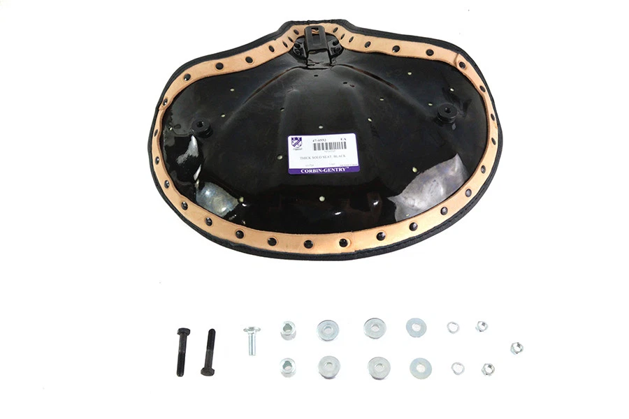 Réplica de cuero negro asiento individual de lujo sin falda se adapta a Harley Davidson Foto 4 de 4