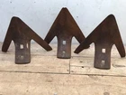 3 Vintage Rusty NICHOLS Cultivator Plow Head Point Sweep Arrow Wall Art USA