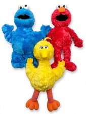 GUND Sesame Street Plush Toy Lot of 3 - Elmo, Big Bird, Grover 12-14" 2002 Plush