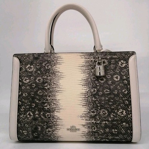 COACH Zoe Carryall Lizard Leather Satchel Handbag - Picture 2 of 22