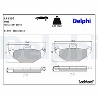 Delphi BremsbelÄGe Satz Hinten Passend FüR Renault Espace Laguna Safrane | LP125