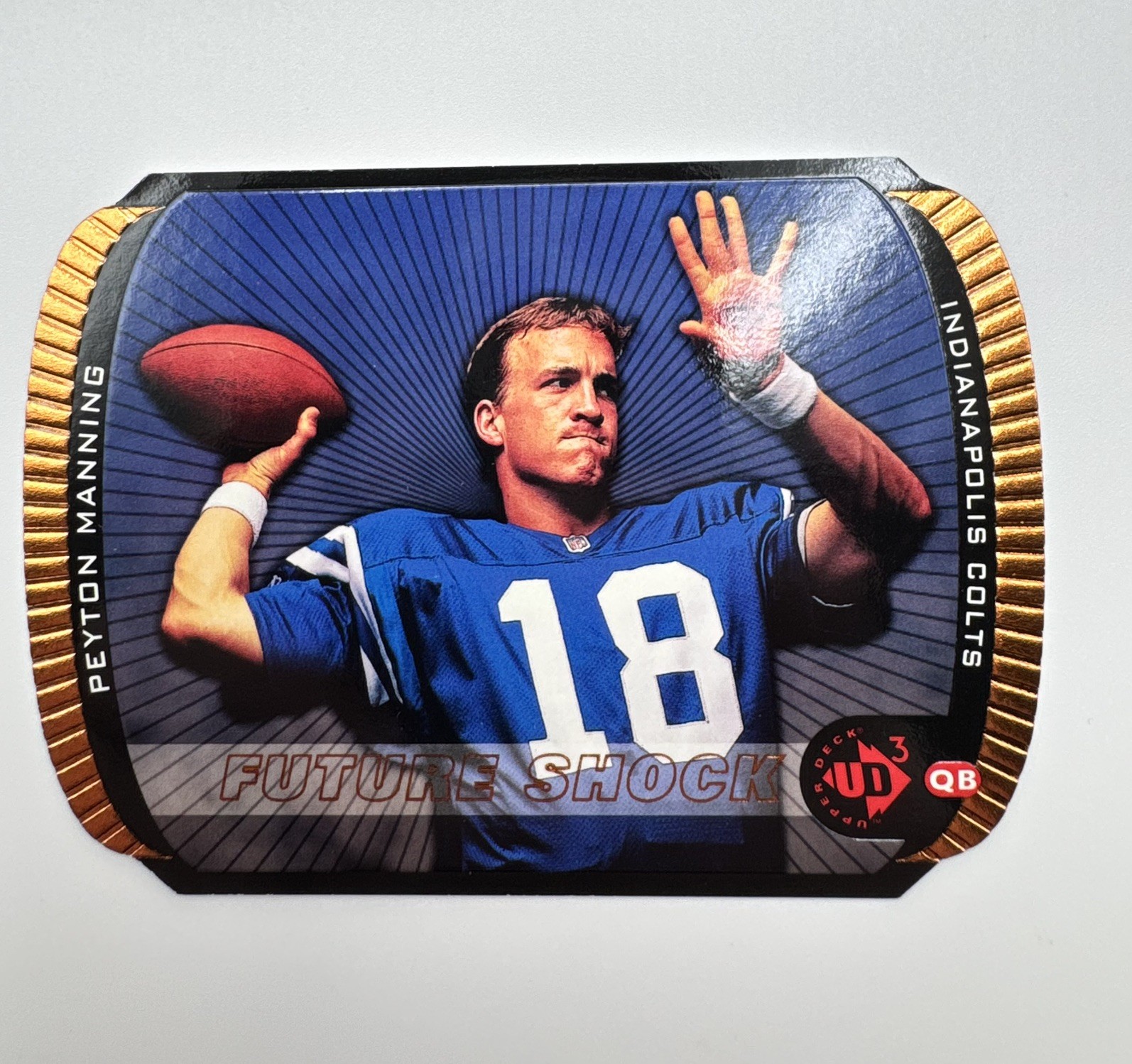1998 Upper Deck UD3 - Future Shock Die-Cut #1 Peyton Manning /2000 (RC)