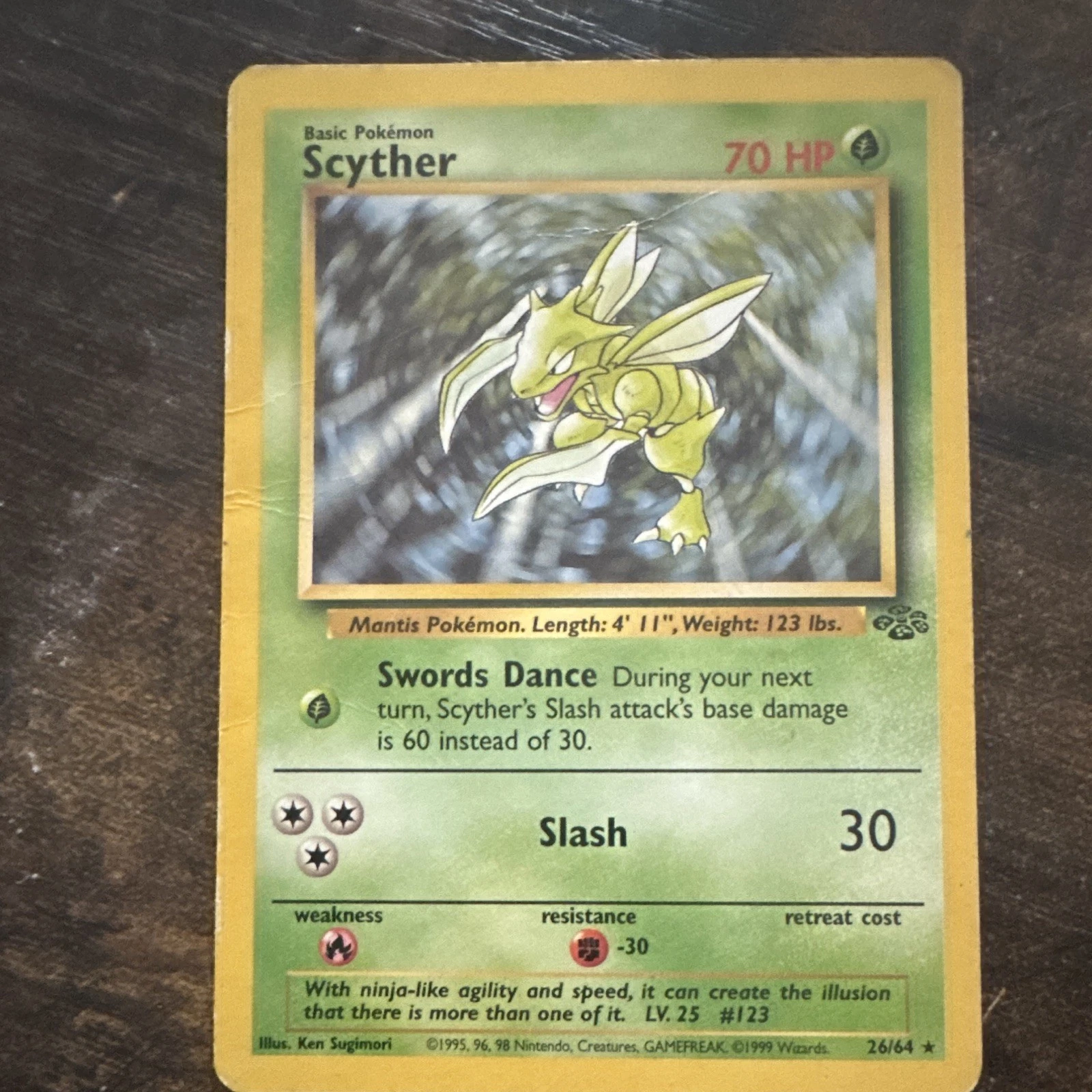 Pokémon TCG Scyther 26/64 Jungle Unlimited Edition Regular Rare 1999