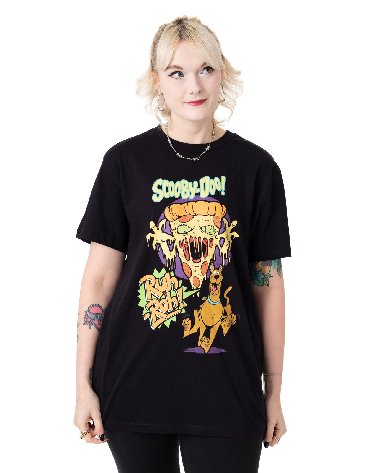 Scooby Doo Schwarz Ruh-Roh Kurzrmeliges T-Shirt Unisex Erwachsene 6490₽
