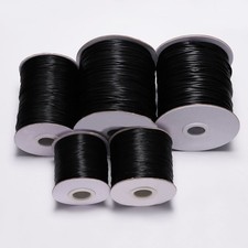 Craft Black Korean Waxed Cord String 0.5mm-3mm Macrame Necklace Thread Bracelet