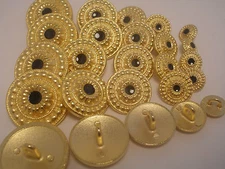 New  Gold metal buttons black center sizes  7/8, 13/16,  5/8   #G5