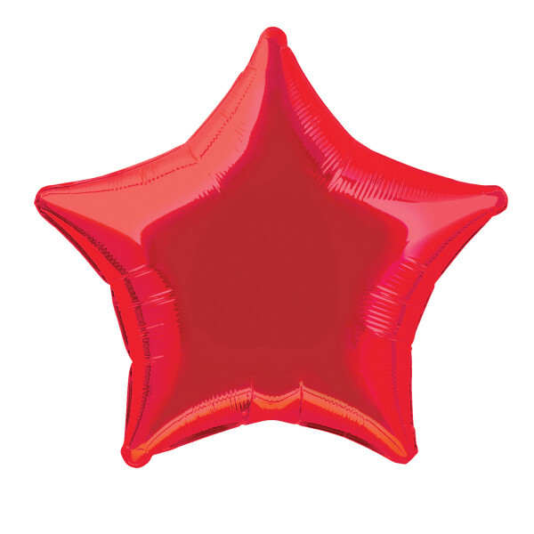 20"" Ruby Red Solid Star Foil Balloon