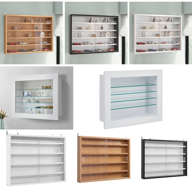 Collectors Display Cabinet Wall Mounted Storage Shelves Toys Models Organiser UK