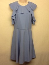 ASOS Sheath Crew Neck Sleeveless Back Zipper Blue Dress Size 8 +Q-5