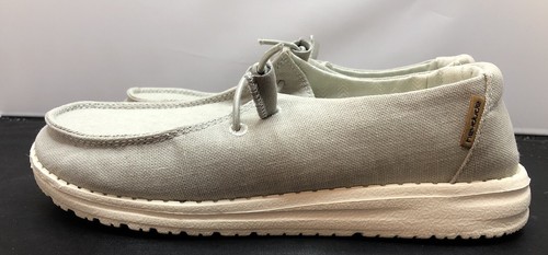 Hey Dude Wendy Chambray Light Grey Womens Size 7 Slip-on Comfort Shoes - Picture 5 of 13