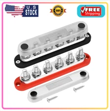 Daiertek 300A Bus Bar 12V Marine 12V Power Distribution Block with Cover 6 X 3/8