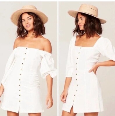 L*space Marina Dress White Summer S NWT $107