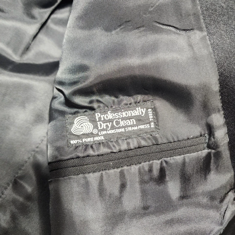 Jean-Yves Esmoquin Blazer Lana Formal Cena Fiesta Traje Chaqueta 39R Negro Foto 3 de 4