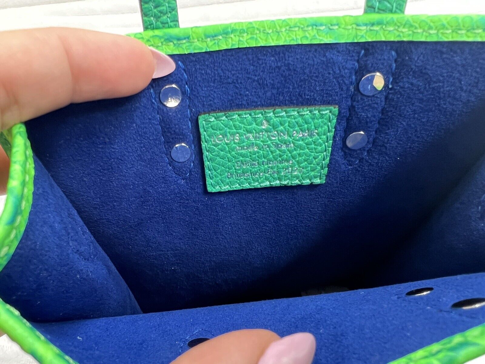 Abloh x Vuitton Green/Blue Mini Sac Plat