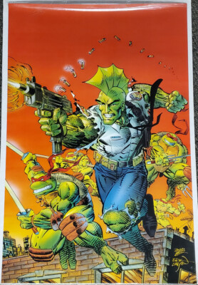 Teenage Mutant Ninja Turtles and Savage Dragon 1993 Comic Book Art