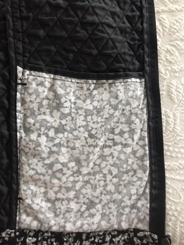 Basic Editions Women's Corduroy/Quilted Lining Black & White Floral Vest Size 1X - Picture 9 of 9