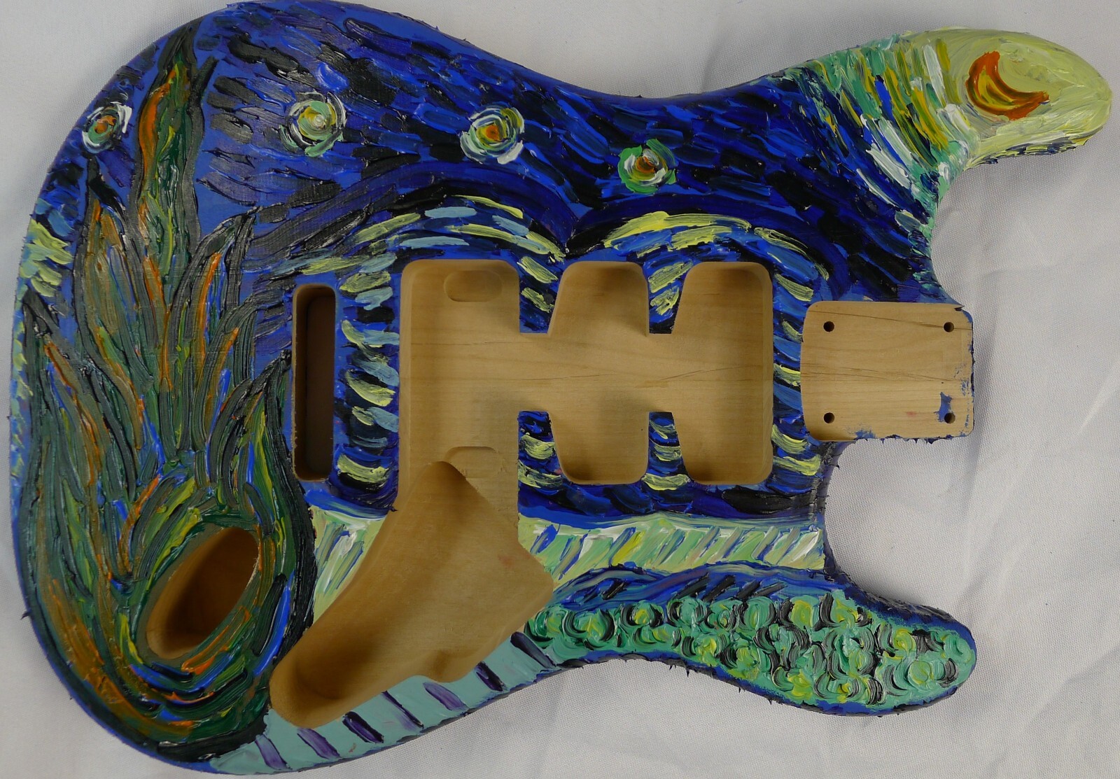 Strat Body 2pcs North American Alder HSS Hand Acrylic Oil Painting ≦3.52Ibs