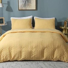 AveLom Yellow King Duvet Cover Set 1 Duvet Cover  2 Pillow Cases 104x90 in