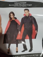 XX 18178 47" Reversible Cape Men Costume Vampire Red Black Collar