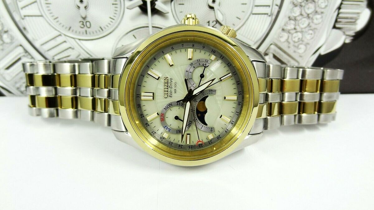 Citizen AP1024-56P Moon Phase 8651 Eco-Drive Two-Tone Men's Citizen AP1024-56P Moon Phase 8651 Eco-Drive Two-Tone Men's