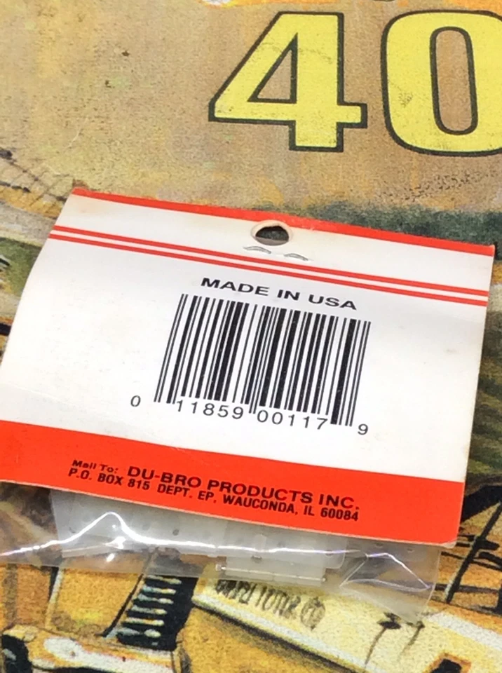 Dubro 117 Nylon Hinge: Hinge Pin Locked In Place 15pc. NewInPack USA Shipped - Image 3 of 3