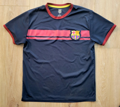 FC Barcelona Polyester Crest T-Shirt Men Large FCB Messi Mes Que Un Club La Liga