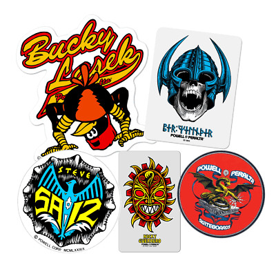Powell Peralta Skateboard Old School Stickers 5-Pack Welinder Bucky Guerrero