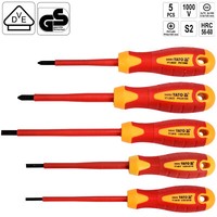 Elektriker VDE Schraubendreher Set 5-Tlg. Isoliert Elektro Schraubenzieher Satz